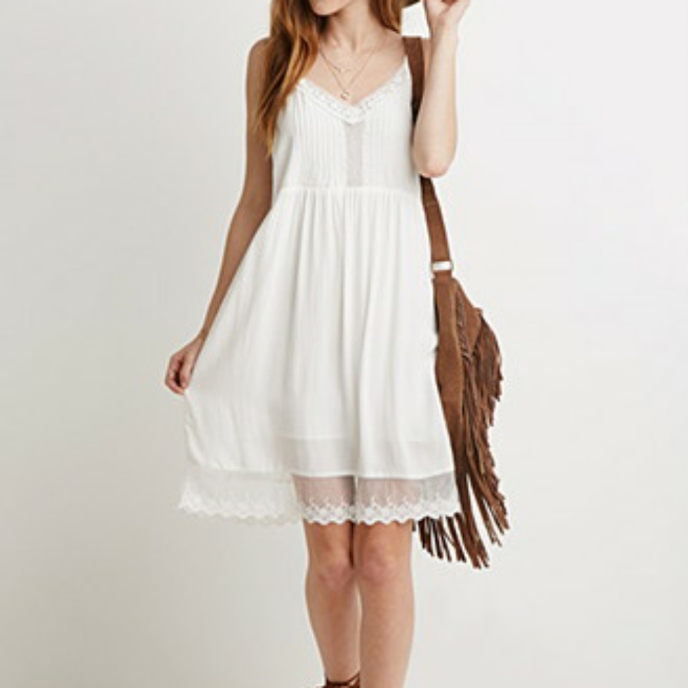 Crochet trim cami dress